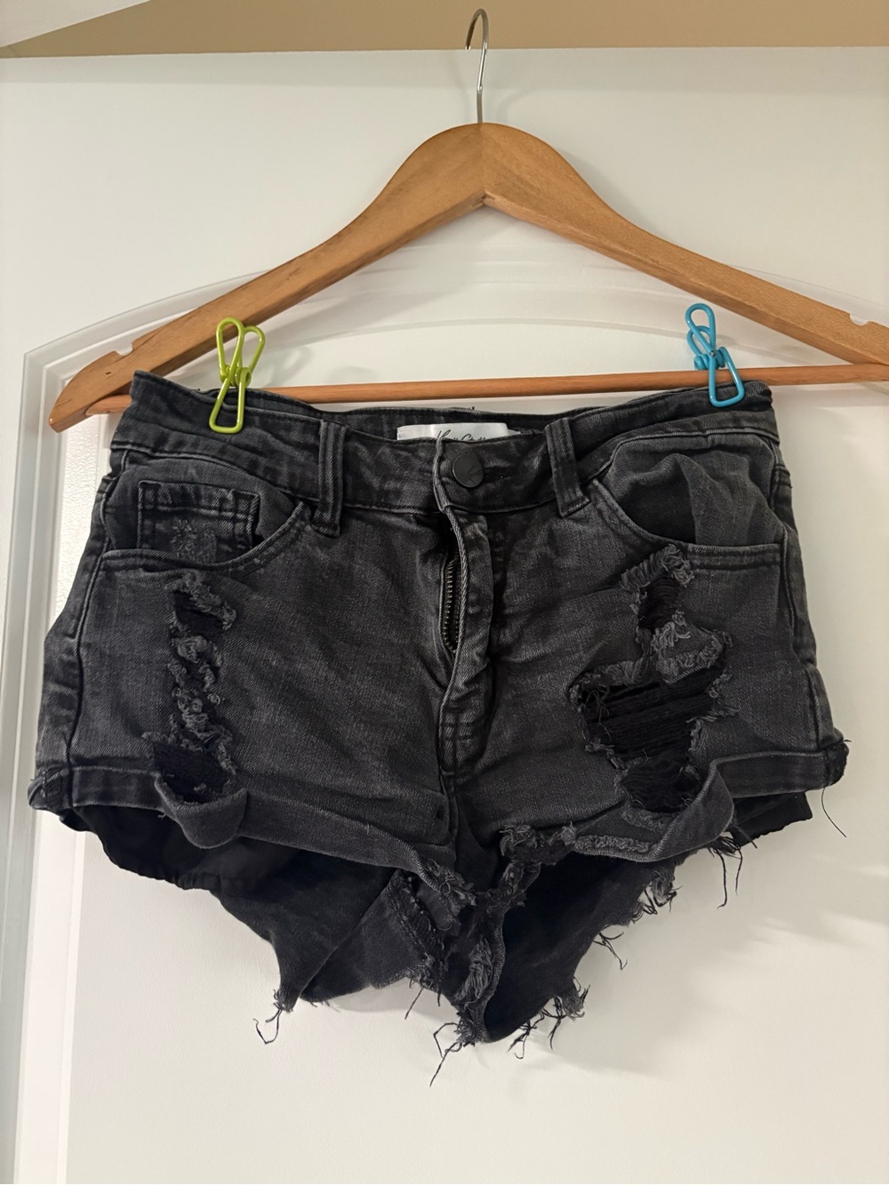 KanCan Black Distressed Denim Jean Shorts